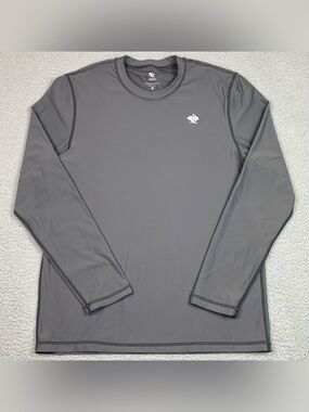 Rabbit Running T Shirt Mens Size XL Gray Cold Front Long Sleeve Athletic Stretch